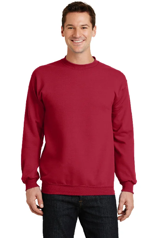 Port & Company Mens Core Pill Resistant Fleece Crewneck Sweatshirt - Red