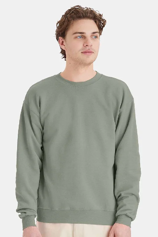 Hanes Mens EcoSmart Print Pro XP Pill Resistant Fleece Crewneck Sweatshirt - Stonewashed Green