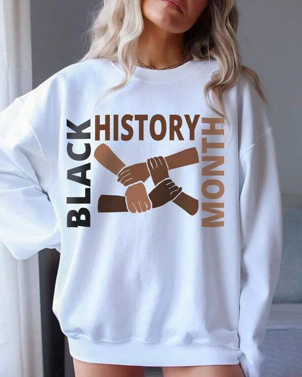 Black History Hand In Hand Long Sleeve Sweatshirt