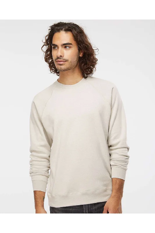 Independent Trading Co. Mens Special Blend Crewneck Raglan Sweatshirt - Heather Stone