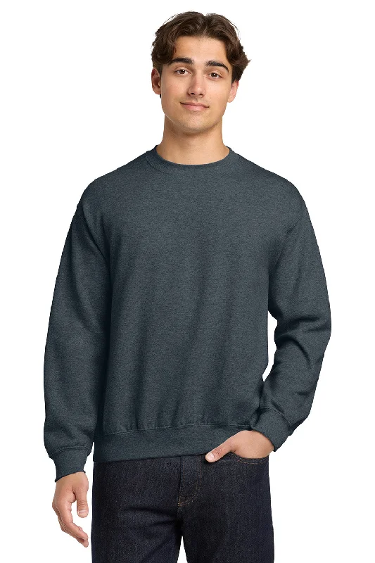 Gildan Mens Pill Resistant Fleece Crewneck Sweatshirt - Heather Dark Grey