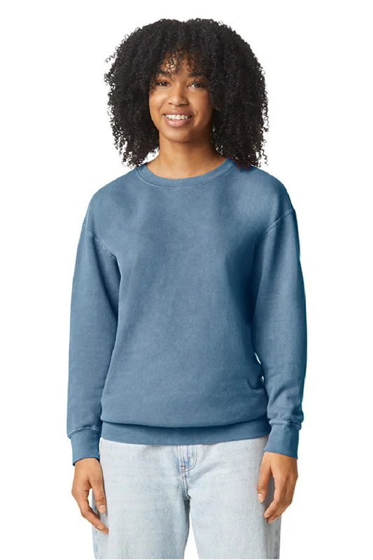 Comfort Colors Mens Garment Dyed Fleece Crewneck Sweatshirt - Blue Jean