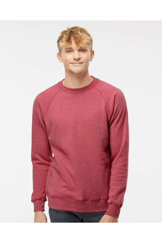 Independent Trading Co. Mens Special Blend Crewneck Raglan Sweatshirt - Crimson Red - Closeout