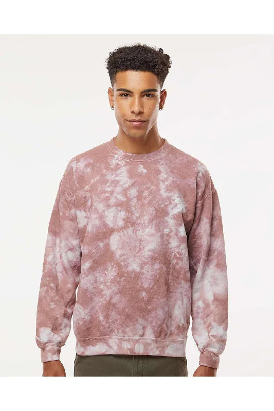 Dyenomite Mens Tie Dyed Crewneck Sweatshirt - Copper Crystal