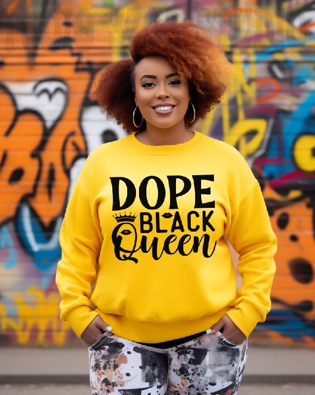 Dope Black Queen Crewneck Long Sleeve Sweatshirt