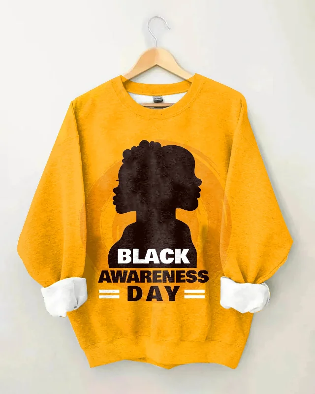 Black Awarenedd Day Long Sleeve Sweatshirt