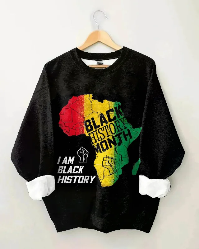 Black History Month Africa Map Long Sleeve Sweatshirt