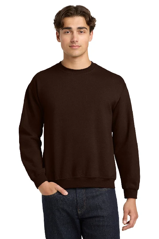 Gildan Mens Pill Resistant Fleece Crewneck Sweatshirt - Dark Chocolate Brown