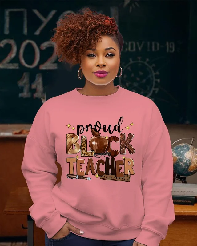 Proud Black Teacher Crewneck Sweatshirt