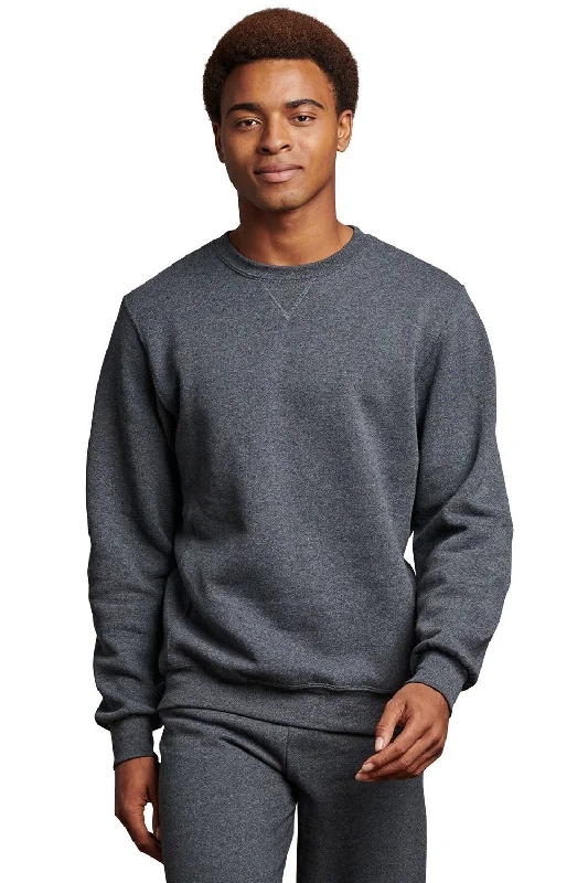 Russell Athletic Mens Dri-Power Moisture Wicking Crewneck Sweatshirt - Heather Black