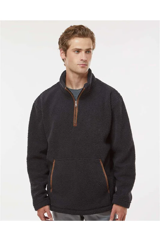 Boxercraft Mens Everest Fleece 1/4 Sweatshirt w/ Pouch Pocket - Black - Closeout