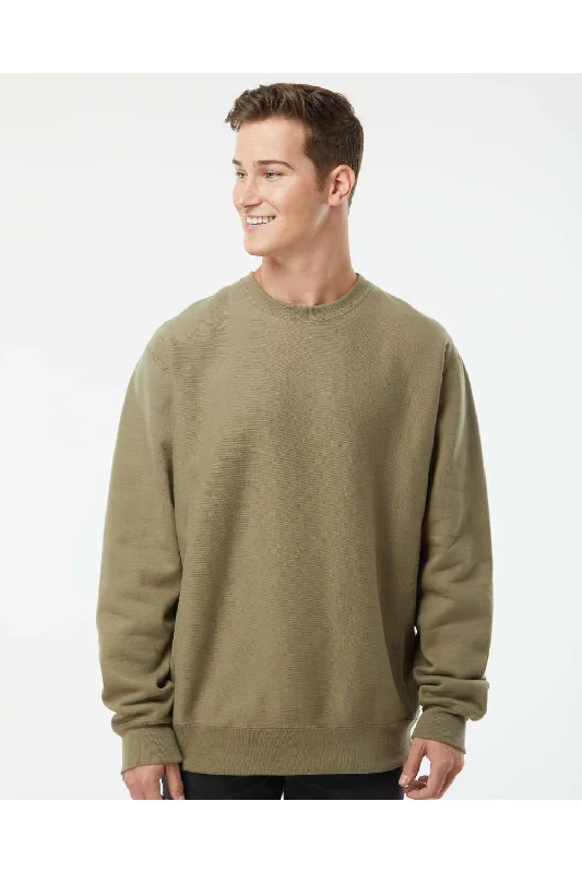 Independent Trading Co. Mens Legend Crewneck Sweatshirt - Olive Green