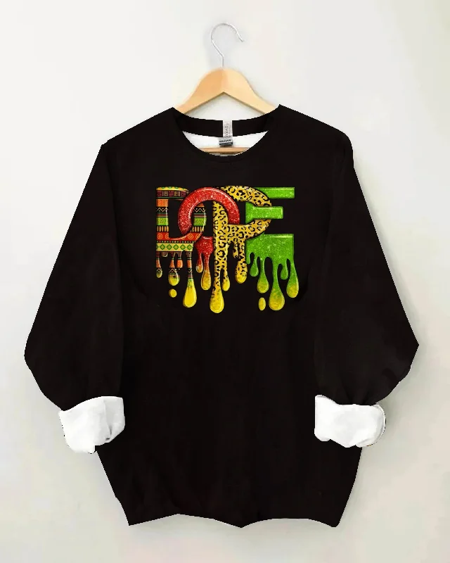 Geometric Color Dope Long Sleeve Sweatshirt