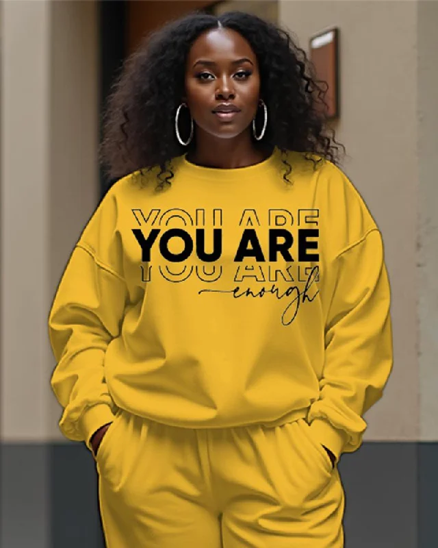 You Are Enough Long Sleeve Crewneck Sweatshirt