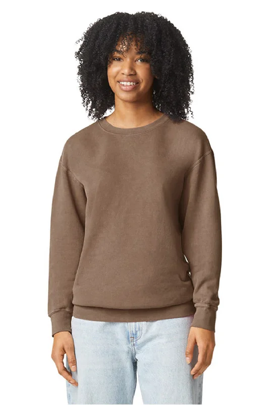 Comfort Colors Mens Garment Dyed Fleece Crewneck Sweatshirt - Espresso Brown