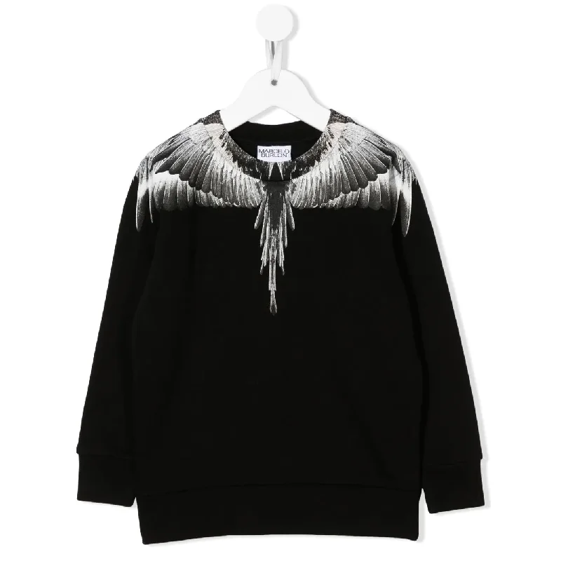 Black Wings Print Sweatshirt