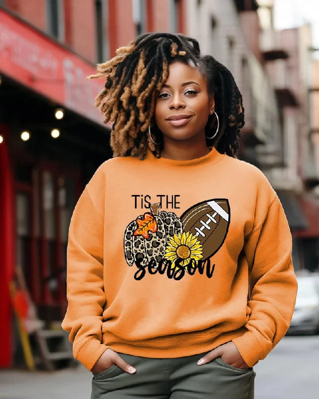 Rugby Tis The Season Print Crewneck Long Sleeve Sweatshirt