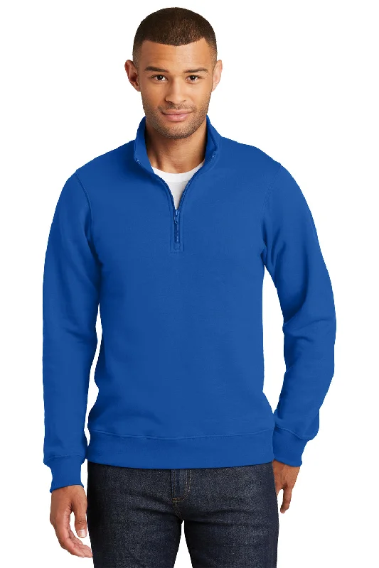 Port & Company Mens Fan Favorite Fleece 1/4 Zip Sweatshirt - True Royal Blue