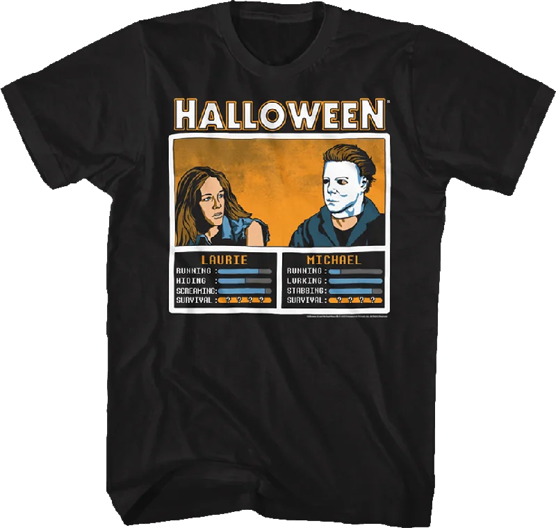 Laurie Strode And Michael Myers Video Game Halloween T-Shirt