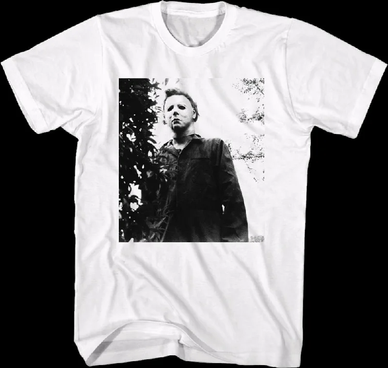 Michael Myers Black And White Photo Halloween T-Shirt