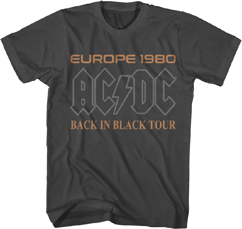 Europe 1980 Back In Black Tour ACDC T-Shirt