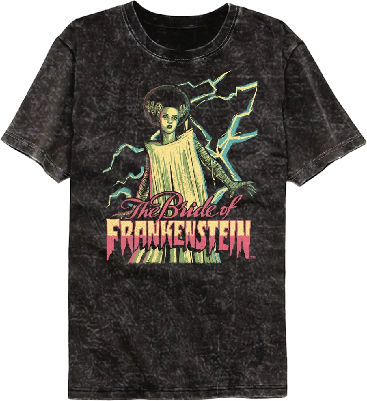 Lightning Bolts Bride Of Frankenstein Mineral Wash T-Shirt