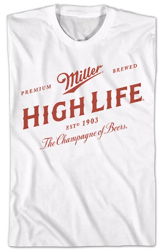 Vintage Champagne Of Beers Miller High Life T-Shirt