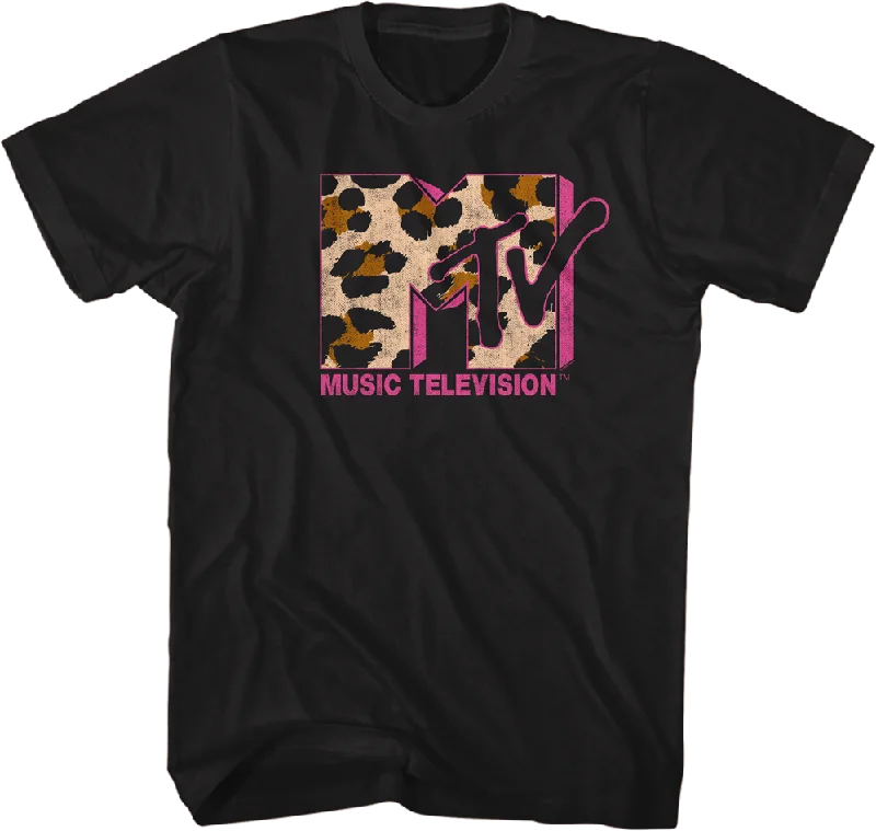 Leopard Print Logo MTV Shirt