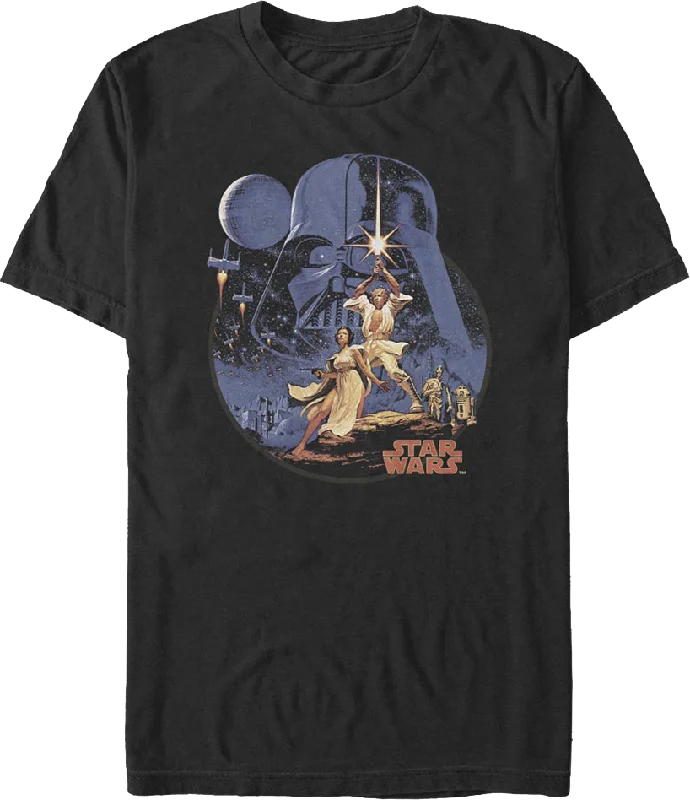 Vintage Episode IV A New Hope Poster Star Wars T-Shirt