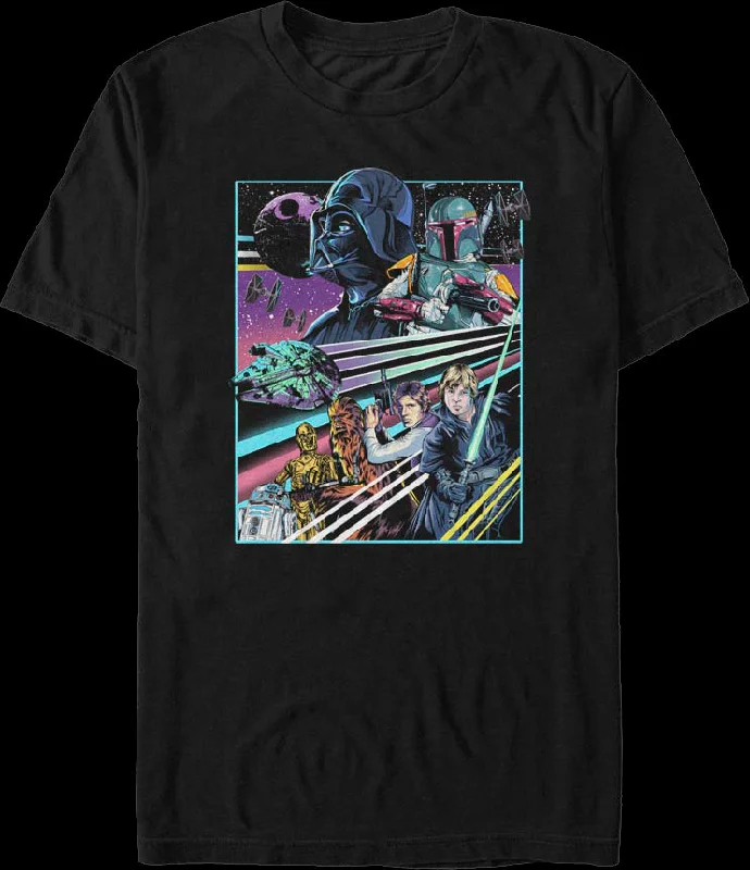 Neon Poster Good vs Evil Star Wars T-Shirt