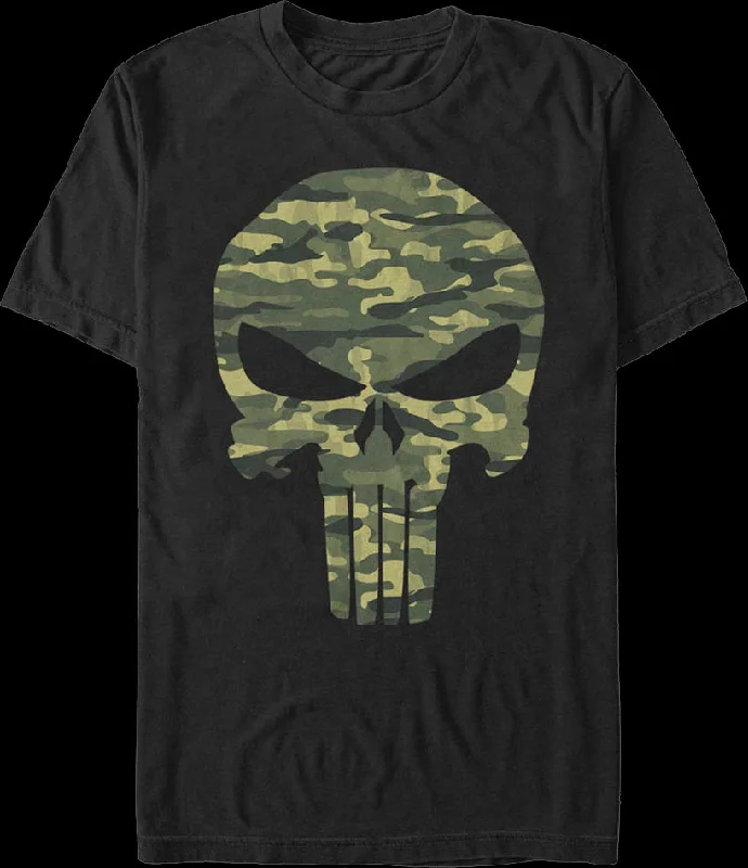 Camouflage Punisher Logo Marvel Comics T-Shirt