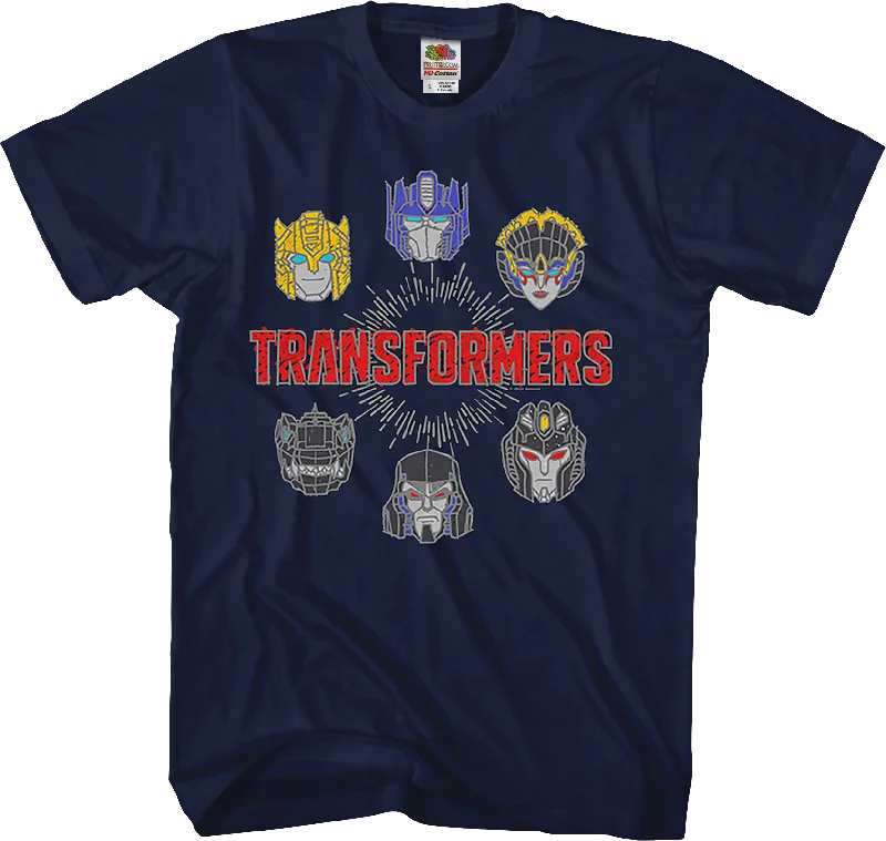 Autobots And Decepticons Head Shots Transformers T-Shirt