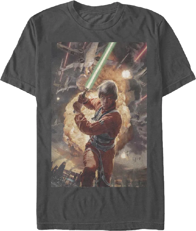 Luke Skywalker Action Poster Star Wars T-Shirt