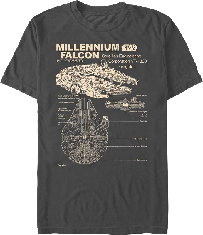 Millennium Falcon Views Star Wars T-Shirt