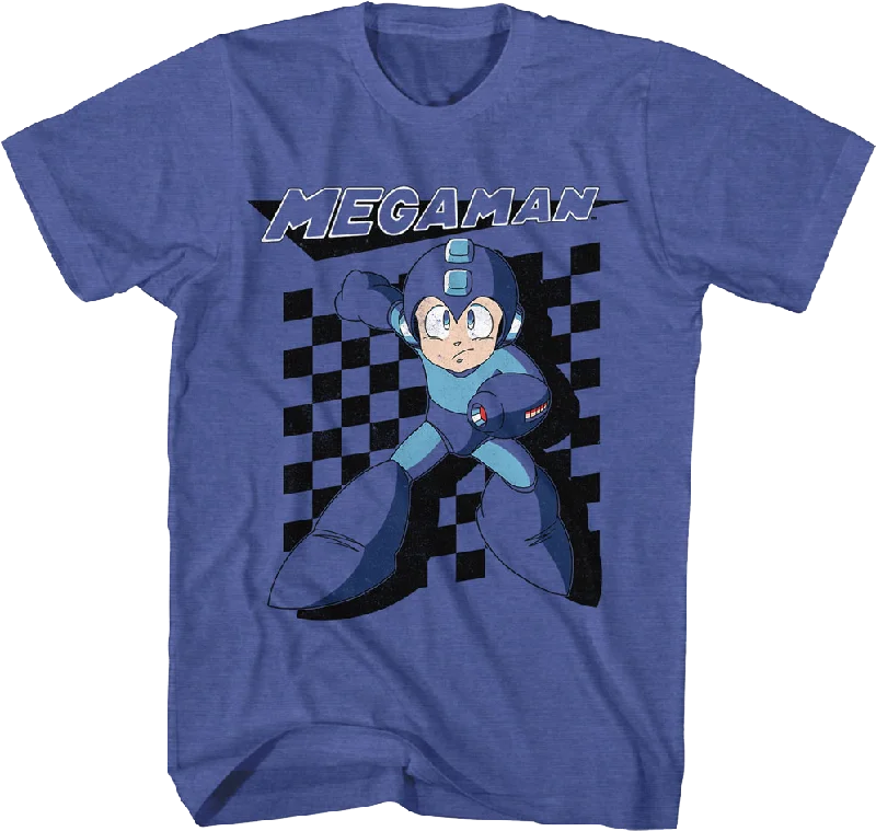 Blue Bomber Checkerboard Mega Man T-Shirt