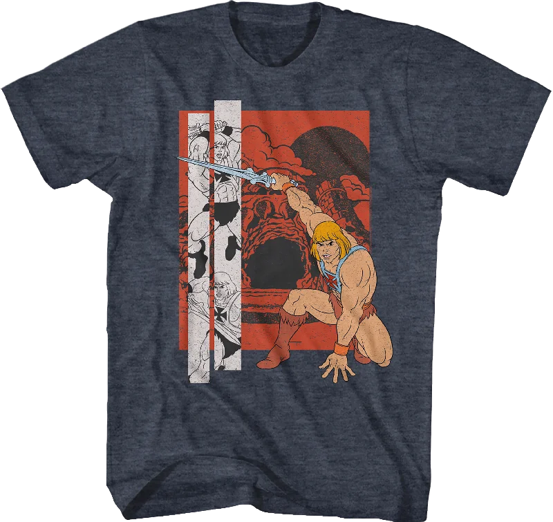 He-Man Action Pose Collage Masters of the Universe T-Shirt