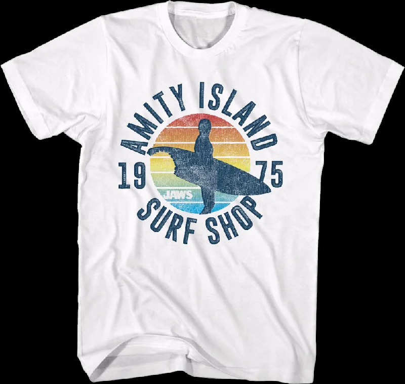 White Amity Island Surf Shop Jaws T-Shirt