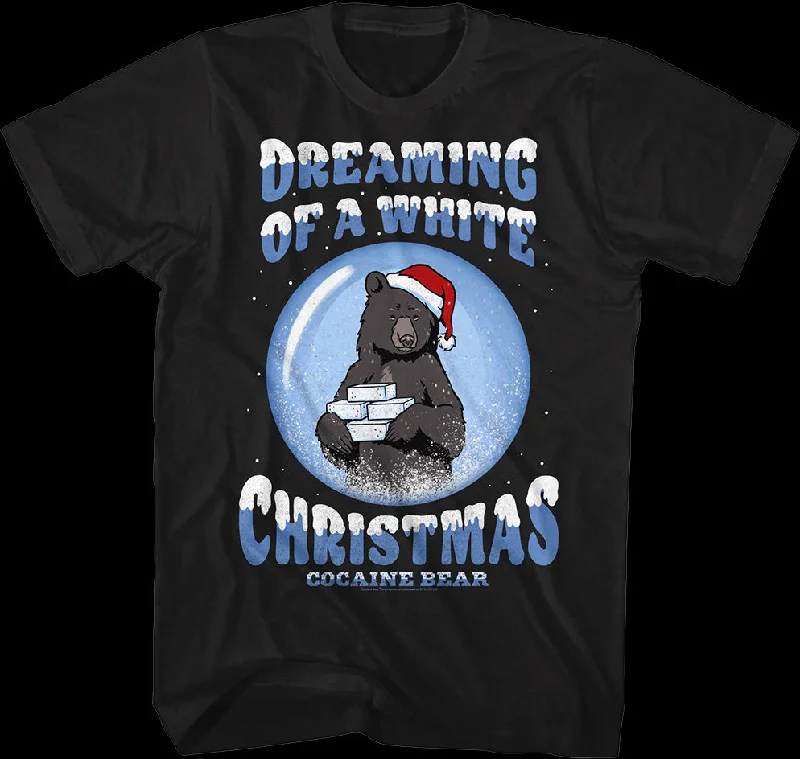 Dreaming Of A White Christmas Cocaine Bear T-Shirt