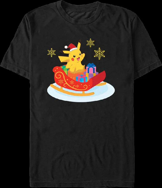 Pikachu Sleigh Ride Pokemon T-Shirt