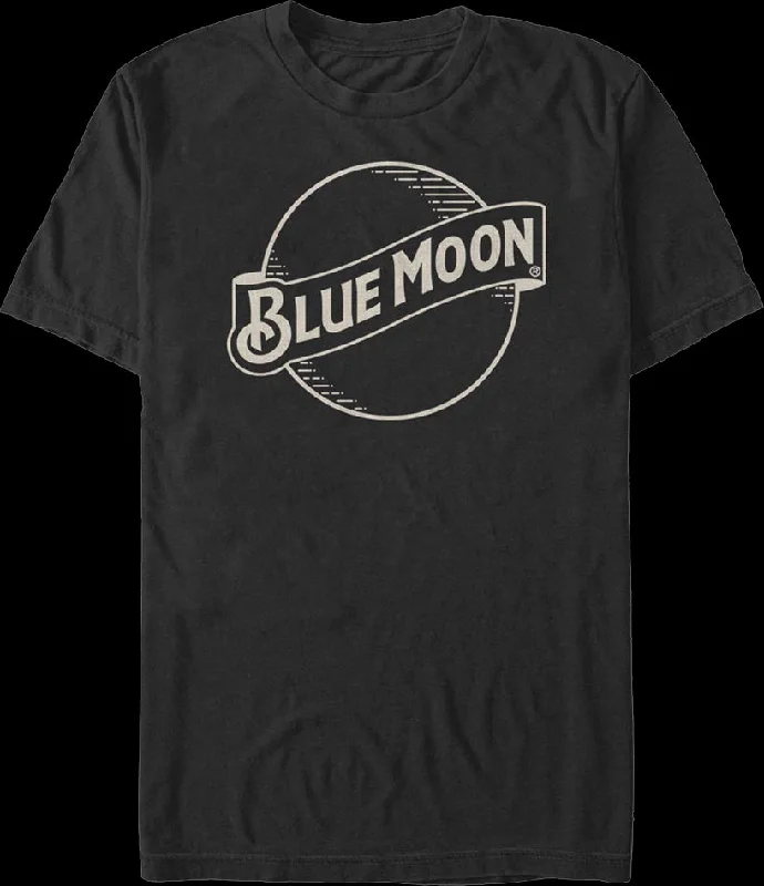 Distressed Black Logo Blue Moon T-Shirt