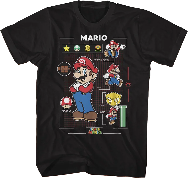 Super Mario Power Up Grid Nintendo T-Shirt