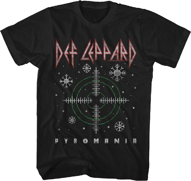 Pyromania Faux Ugly Christmas Sweater Def Leppard T-Shirt