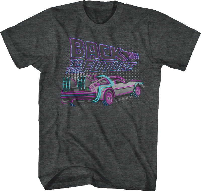 DeLorean Neon Outline Back To The Future T-Shirt