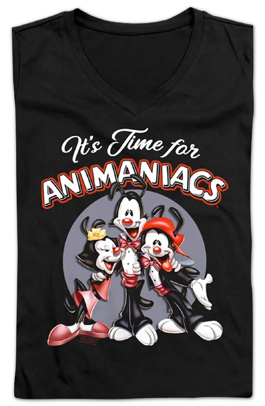 Ladies It's Time For Animaniacs V-Neck Shirt