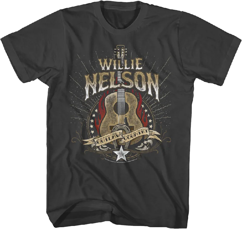 Outlaw Country Guitar Willie Nelson T-Shirt