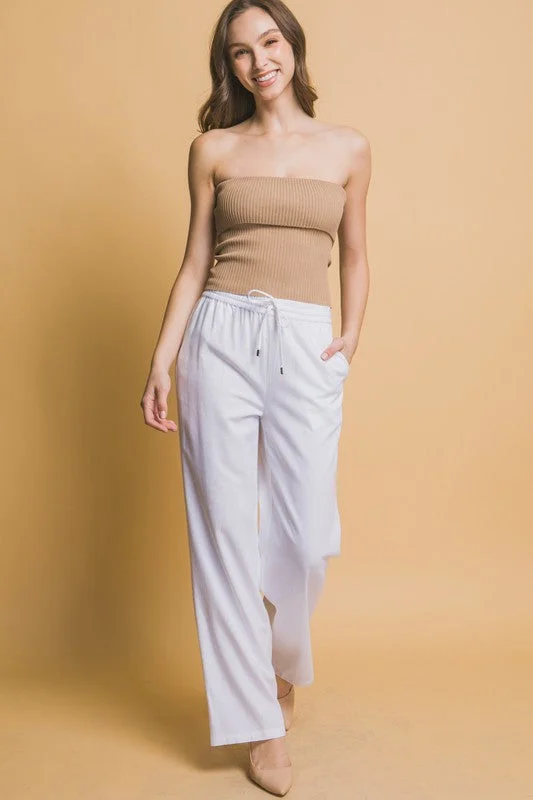 Olivia Drawstring Waist Linen Pants