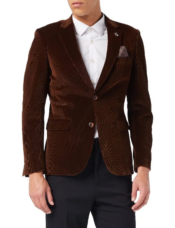 MATTHEW - Brown Corduroy Blazer Jacket