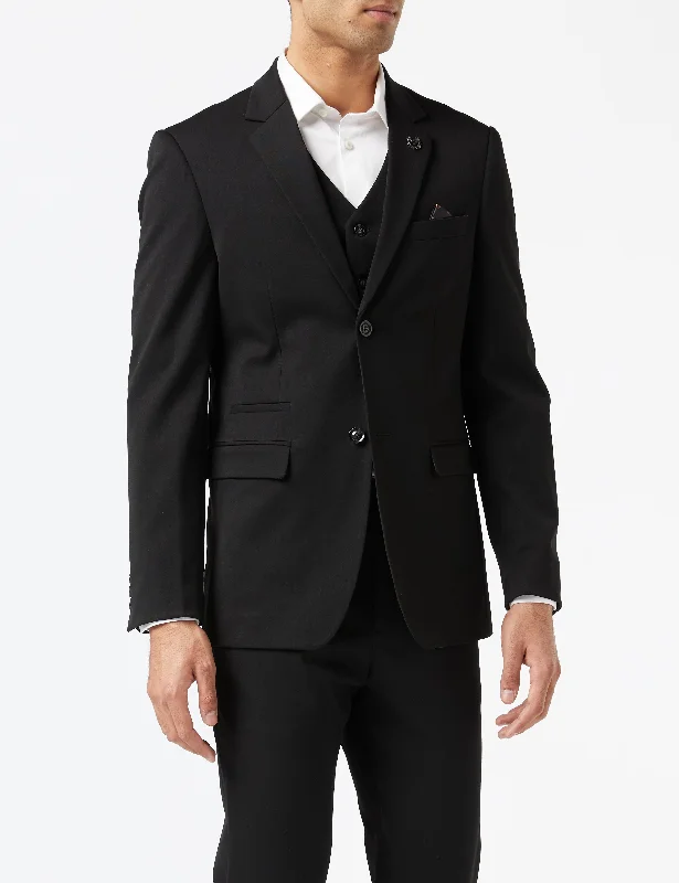 JROSS – BLACK FORMAL JACKET & WAISTCOAT