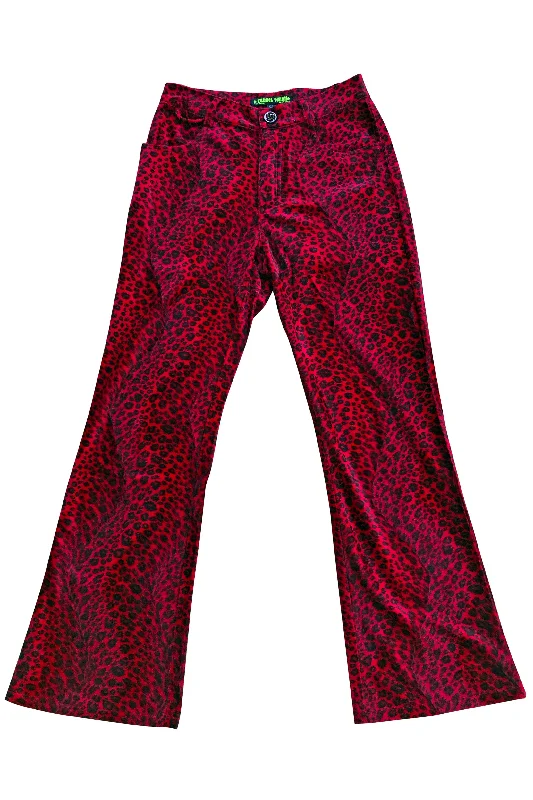 TUNNEL VISION SECONDHAND (GRADE A) Vivian Red Cheetah Faux Fur Pants