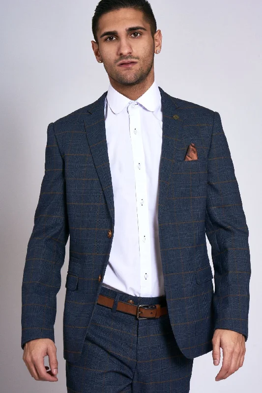 Jenson Navy Check Blazer